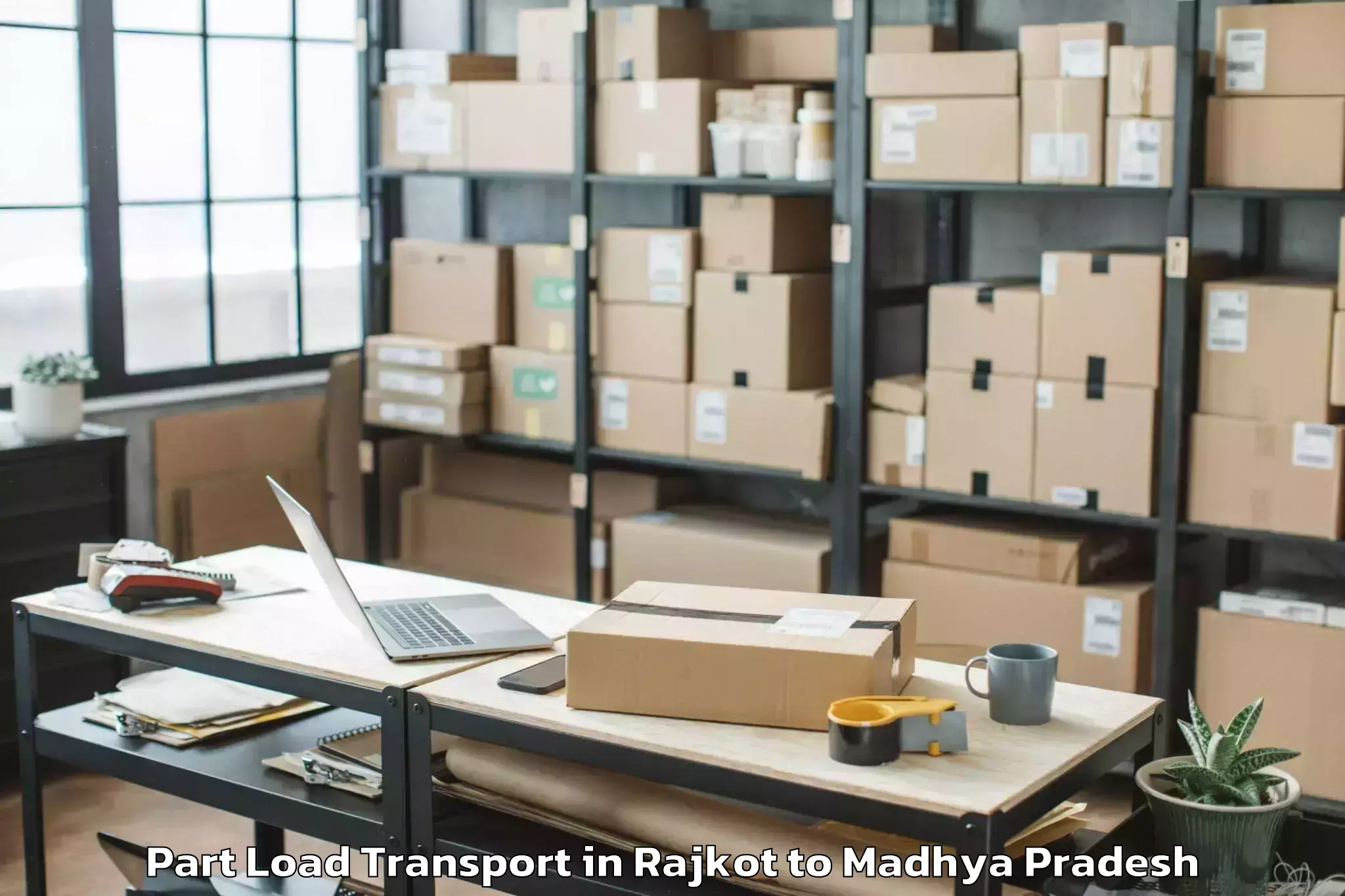 Rajkot to Jiwaji University Gwalior Part Load Transport Booking